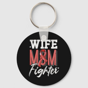 Wife Mom Fighter Brain Aneurysm Awareness Support  Keychain
