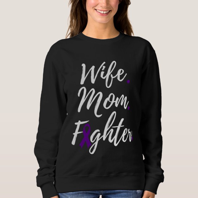 Wife Mom Fighter Multiple System Atrophy Awareness Sweatshirt (Front)