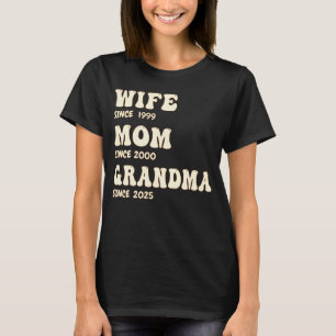 Wife Mom Grandma Personalized Since Years Groovy T-Shirt