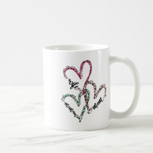 Wife Mom Memaw Leopard Heart Valentine Women Coffee Mug