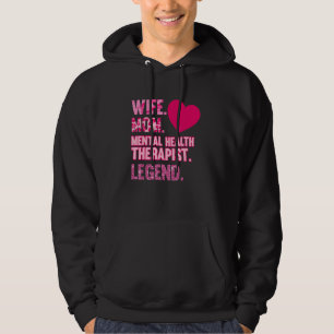 Wife Mom Mental Health Therapist Awareness Green G Hoodie