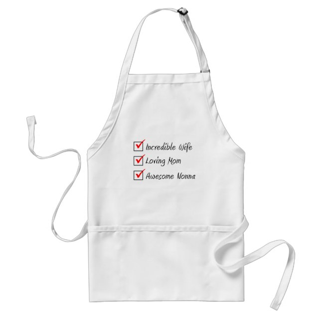 Wife Mom Nonna Italian Woman Adult Apron (Front)