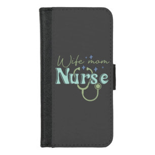 Wife Mom Nurse Gift for Nurse Mother's Day iPhone 8/7 Wallet Case