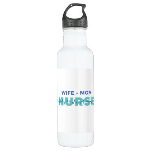 Wife mom nurse stainless steel water bottle