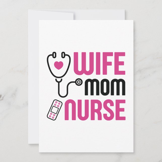 Wife Mom Nurse Thank You Card (Front)