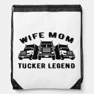 Wife Mom Trucker Legend Quotes Drawstring Bag