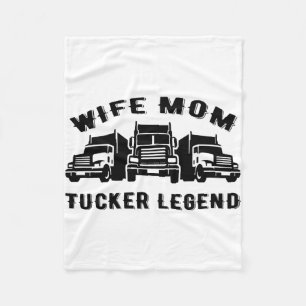 Wife Mom Trucker Legend Quotes Fleece Blanket