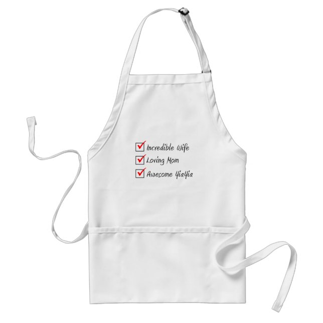 Wife Mom YiaYia Greek Woman Adult Apron (Front)