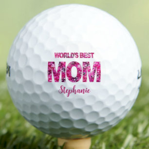 Wife Mother's Day Gift From Kids - Pink Floral Golf Balls