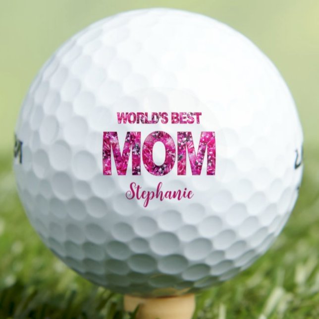 Wife Mother's Day Gift From Kids - Pink Floral Golf Balls (Creator Uploaded)