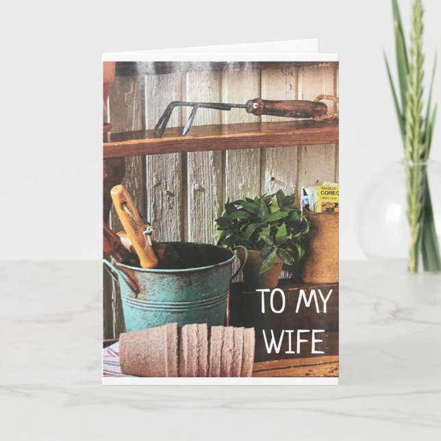 **WIFE** & MY *FAVORITE GARDENER* BIRTHDAY LOVE CA CARD (Front)