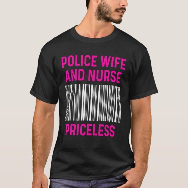 Wife Nurse Life Rn Mom 39 Police T-Shirt (Front)