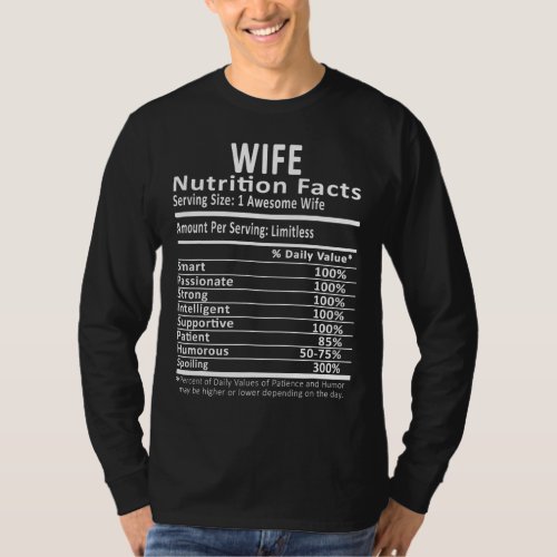 Wife Nutrition Facts Halloween Thanksgiving Christ T_Shirt