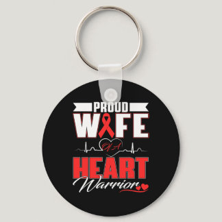 Wife Of A Heart Warrior Heart Disease Awareness Mo Keychain