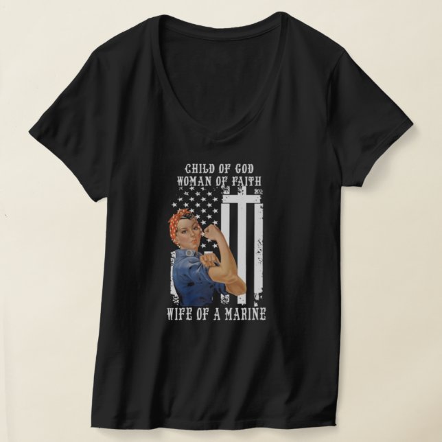 wife of a marine T-Shirt (Laydown)