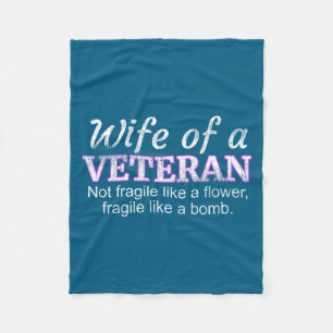 Wife of a veteran military support husband fleece blanket