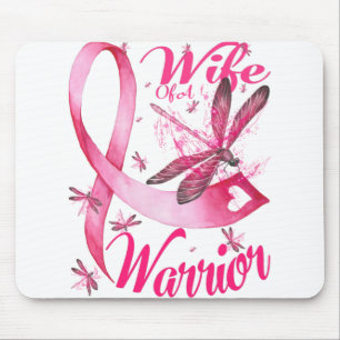Wife Of A Warrior Dragonfly Breast Cancer Mouse Pad