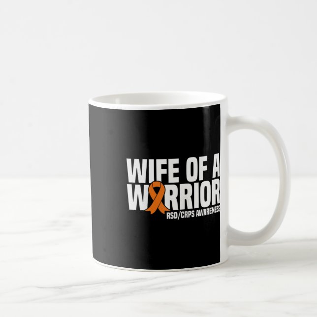 Wife Of A Warrior Orange Ribbon Rsdcrps Awareness  Coffee Mug (Right)