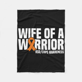 Wife Of A Warrior Orange Ribbon Rsdcrps Awareness Fleece Blanket