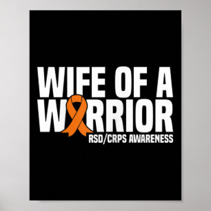 Wife Of A Warrior Orange Ribbon Rsdcrps Awareness  Poster
