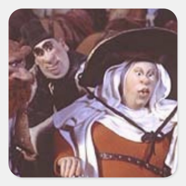 Wife of Bath from Canterbury Tales - Chaucer Square Sticker (Front)