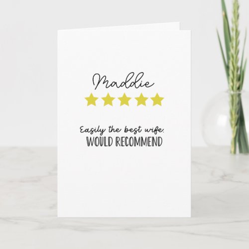 Wife Of The Year5 stars funny card