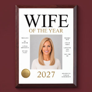 Wife Of The Year Photo Award Plaque