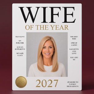 Wife Of The Year Photo Plaque