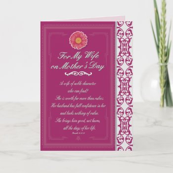Wife On Mother's Day Proverbs 31 Card by aaronsgraphics at Zazzle