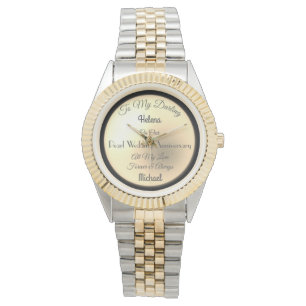 Wife Pearl Wedding Anniversary personalised Watch