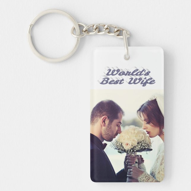 Wife Photo gray   Keychain (Front)