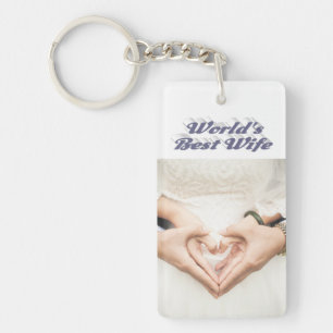 Wife Photo gray   Keychain