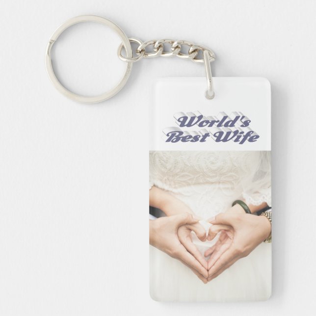 Wife Photo gray   Keychain (Front)