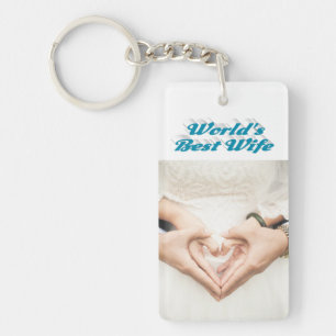 Wife Photo sky blue Keychain