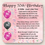 Wife Poem - 30th Birthday Drink Coaster<br><div class="desc">A great gift for a wife on her 30th birthday.</div>