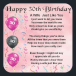 Wife Poem - 30th Birthday Square Sticker<br><div class="desc">A great gift for a wife on her 30th birthday.</div>