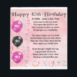 Wife poem - 40th Birthday Notepad<br><div class="desc">A great gift for a wife on her 40th birthday</div>
