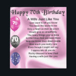 Wife Poem - 70th Birthday Notepad<br><div class="desc">A great gift for a wife on her 70th birthday.</div>