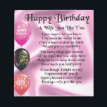 Wife Poem - Happy Birthday Design Notepad<br><div class="desc">A great gift for a wife on her birthday.</div>