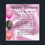 Wife Poem - Happy Birthday Design Notepad<br><div class="desc">A great gift for a wife on her birthday.</div>