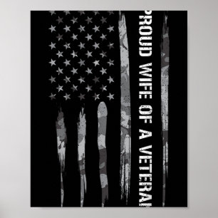 Wife_ Proud Wife Of A Veteran - American Flag Poster