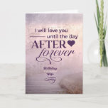 Wife Romantic Birthday Purple Foggy Coastal Path Card