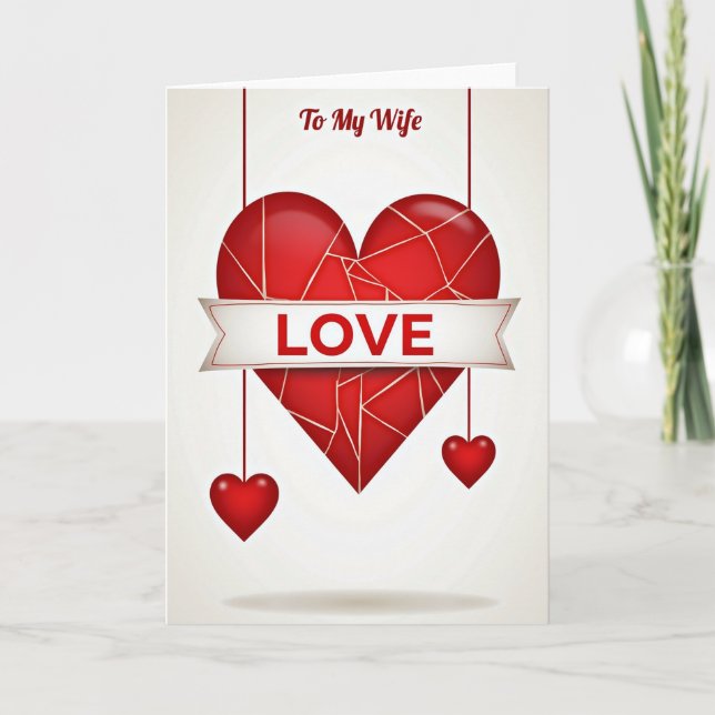 Wife Romantic Love Heart Card (Front)