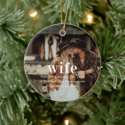 Wife | Sentimental Photo Keepsake Christmas Ceramic Ornament