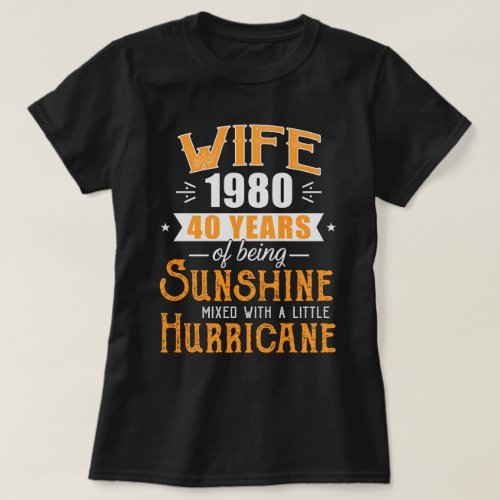 Wife Since 1980 Gift 40 Years Wedding Anniversary T_Shirt