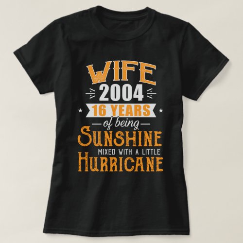 Wife Since 2004 Gift 16 Years Wedding Anniversary T_Shirt