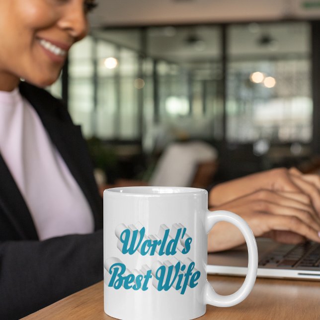 Wife sky blue half text  coffee mug (Creator Uploaded)