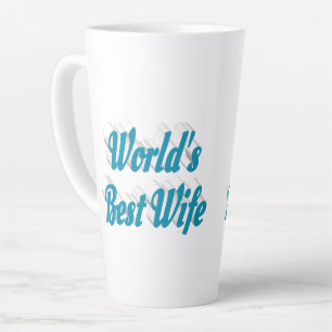 Wife sky blue text  latte mug