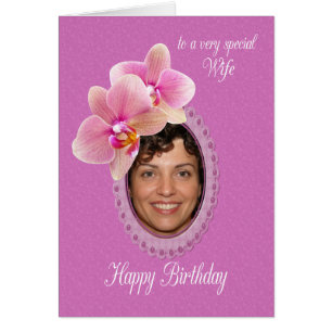 Wife Special Birthday Wishes Orchids Cards
