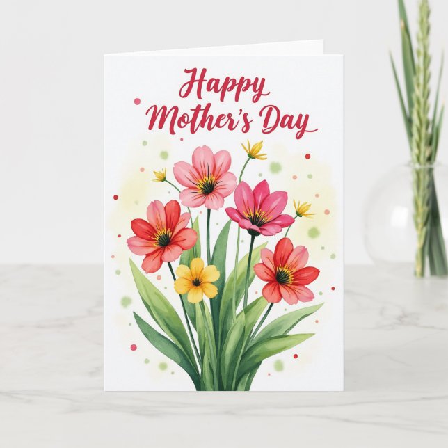 Wife Special Floral Bouquet Card (Front)